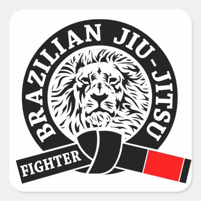 BJJ - Brazilian Jiu - Jitsu Square Sticker (Front)