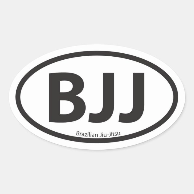 BJJ Euro Style Car Emblem Oval Sticker (Front)