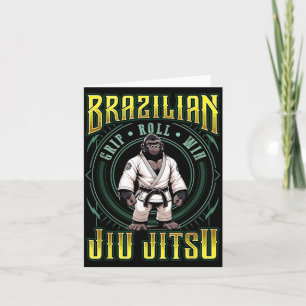 BJJ Grip Roll Win - Cute Grappling Jiu Jitsu Card