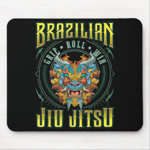 BJJ Grip Roll Win - Grappling Jiu Jitsu Foo Dog Mouse Pad
