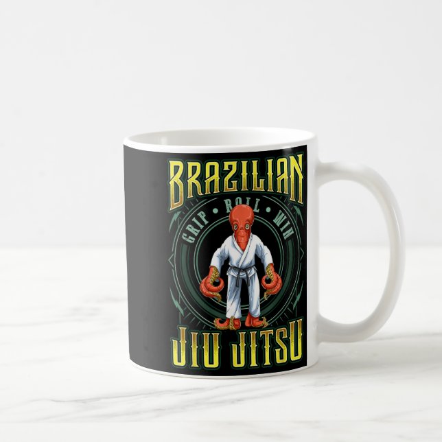 BJJ Grip Roll Win - Grappling Jiu Jitsu Octopus Coffee Mug (Right)