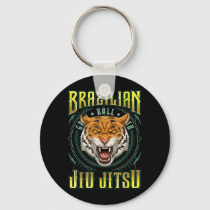 BJJ Grip Roll Win - Grappling Jiu Jitsu Tiger Head Keychain