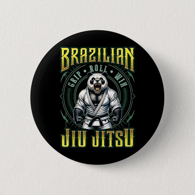 BJJ Grip Roll Win - Strong Grappling Jiu Jitsu 2 Inch Round Button (Front)