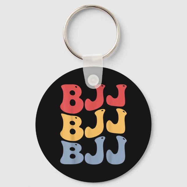 BJJ Groovy Brazilian Jiu Jitsu Keychain (Front)