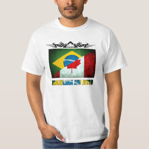 BJJ in Canada - Brazilian/ Canadian Flag Fusion T T-Shirt