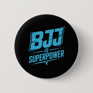 BJJ is Super-Power Vintage Poster Graphic Tee 2 Inch Round Button