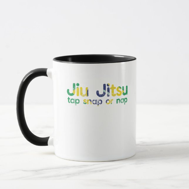 BJJ Jiu Jitsu Brazil Martial Arts Tap Snap or Nap Mug (Left)