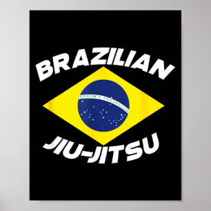 BJJ Jiu Jitsu Brazilian Jiu Jitsu Flag BJJ Flag Poster