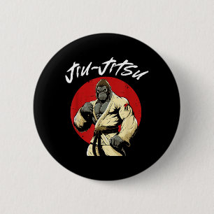 BJJ Jiu Jitsu Grappling Gorilla 2 Inch Round Button