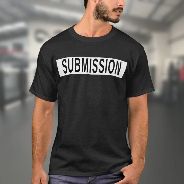 BJJ Jiu Jitsu Submission Black And White T-Shirt (Jiu Jitsu Black "Submission" T-shirt)