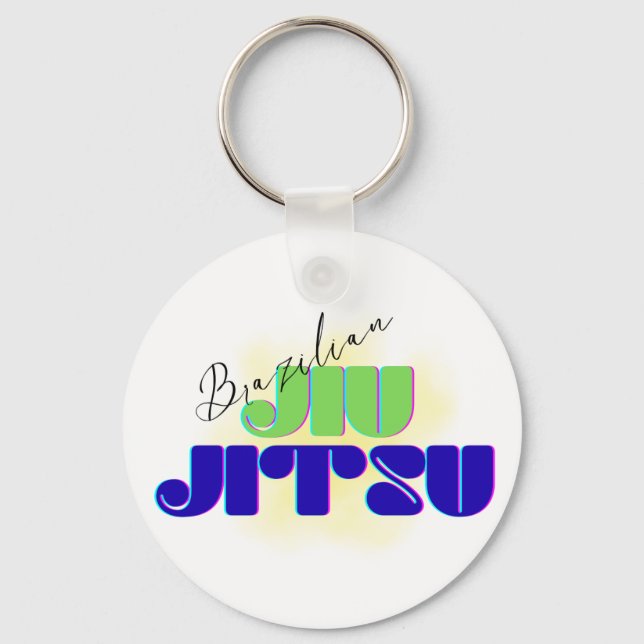 BJJ keychain- Brazilian colours Keychain (Front)