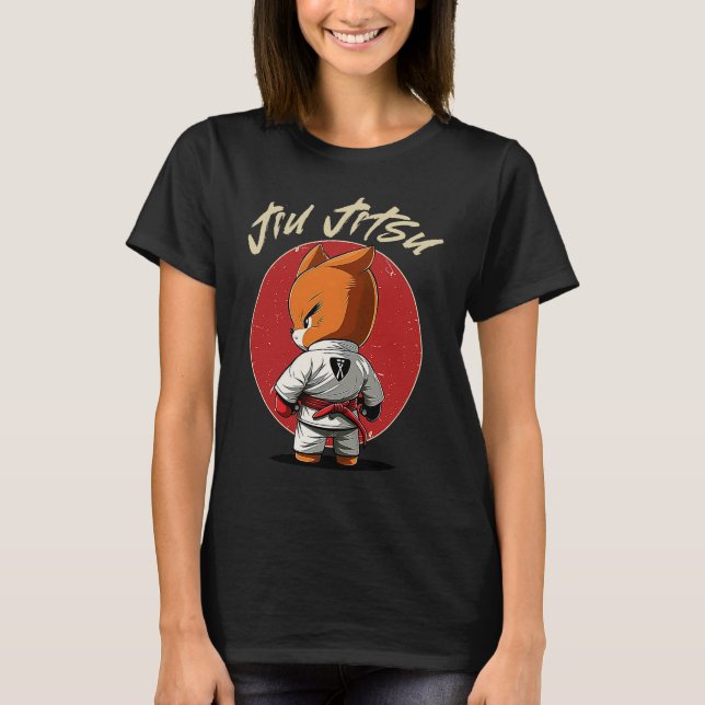 BJJ MMA Fox   Brazilian Jiu Jitsu Grappling T-Shirt (Front)
