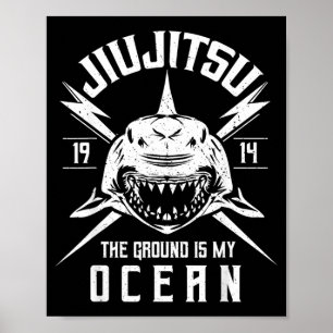 BJJ Shark - Brazilian Jiu Jitsu and Grappling Poster