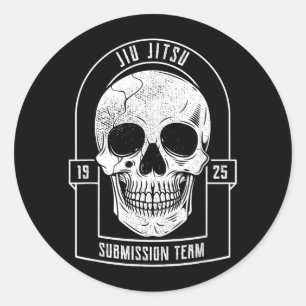 BJJ Skull - Brazilian Jiu Jitsu MMA Classic Round Sticker