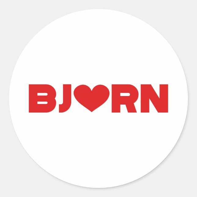 Bjorn Love Classic Round Sticker (Front)