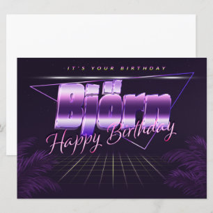 Björn Name First name lila retro card Birthday