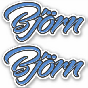 Björn Nom bleu Autocollant Autocollant