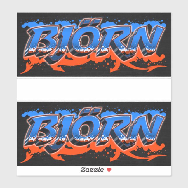 Björn Prénom Nom Graffiti Autocollant Autocollant (Feuille)