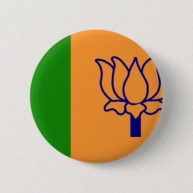 Bjp, India flag 2 Inch Round Button (Front)