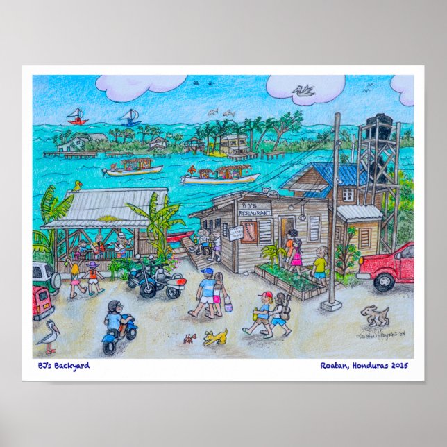 BJ's Backyard, Roatan, Honduras Poster (Front)