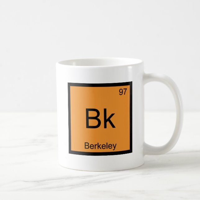 Bk - Berkeley Chemistry Element Symbol California Coffee Mug (Right)