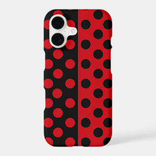 Bkack Red Polka Dots iPhone Case or Choose Colours
