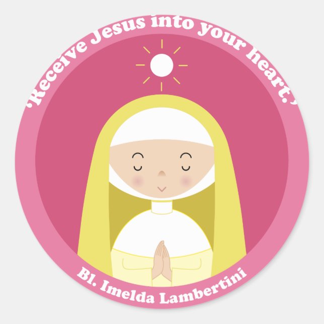 Bl. Imelda Lambertini Classic Round Sticker (Front)