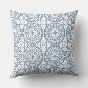 bl white squares on a light blue backgroun throw pillow