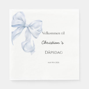 Blå sløyfe Barnedåps servietter Napkins