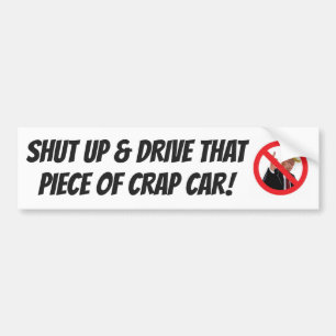 BLABBER-MOUTH-TEXTERS BUMPER STICKER "SHUT UP..."