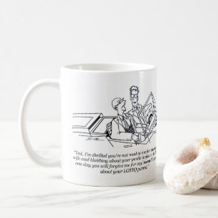 Blabbing right hand cartoon mug