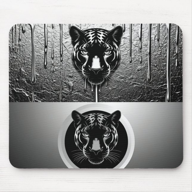 Blacj Panther With Dripping Paint Effect 🐆 Mouse Pad (Front)