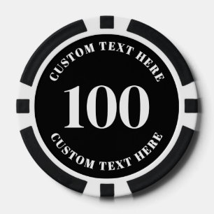 Black 100 Numbered Poker Chips