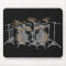 Black 10 Piece Drum Kit - Black Mousepad: Drums