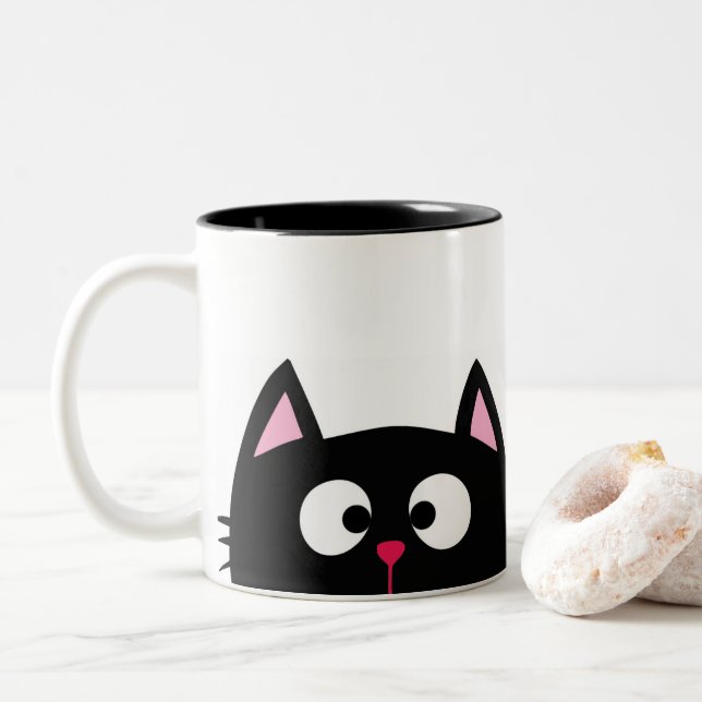Black 11 oz Two-Tone Mug (With Donut)