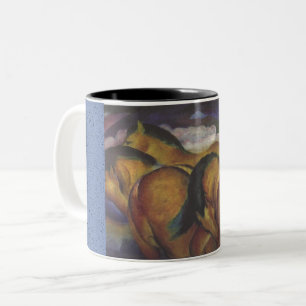 Black 11 oz Two-Tone Mug FRANZ MARC YELLOW HORSES