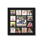 Black  13 Photo Collage Family Name Personalized 