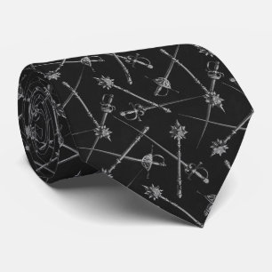 Black 1880s Melee Weapons Necktie