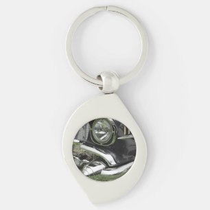 Black 1957 Chevy Vintage Car, Your Photo or Art Keychain