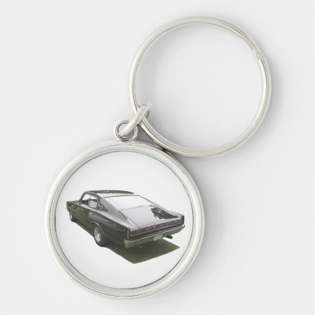 Black 1967 Dodge Charge key chain. Keychain (Front)