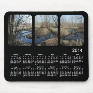 Black 2014 Landscape Calendar Mouse Pad