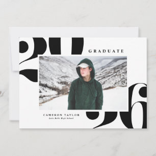 Black 2025 Bold Typography Photo Graduation Invitation
