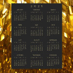 Black 2025 Full Year Calendar Home Fridge Magnet Magnetic Dry Erase Sheet<br><div class="desc">Custom, elegant script typography, simple, elegant, black and faux gold, 2025 calendar, home room office fridge magnet magnetic sheet. Makes a great gift, for christmas, holidays, new years, and more, for your loved ones, employee, staff, peers, co-workers, family and friends. Great for home and office use, promotion, advertising, branding, marketing,...</div>