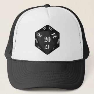 Black-20-Sided-Dice Trucker Hat