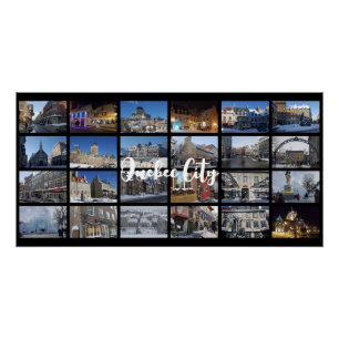 Black 24 Photo Collage Grid Travel Custom Poster