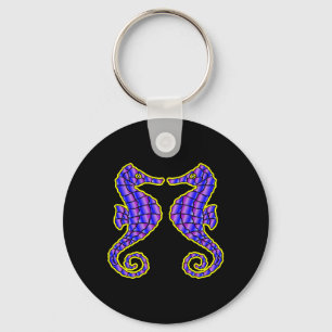 Black 2 Seahorses Keychain
