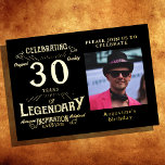 Black 30th Birthday Vintage Gold<br><div class="desc">Make your loved one’s milestone 30th birthday extra special with this beautiful Black 30th Birthday Vintage Gold Foil Invitation. The delightful vintage design features a treasured photo of your guest of honour, surrounded by a chic black finish. With elegant gold foil font, this invitation will make a lasting impression on...</div>