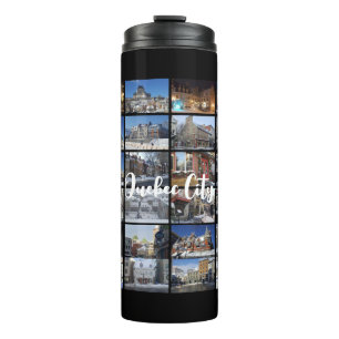 Black 36 Photo Collage Grid Travel Custom Thermal Tumbler