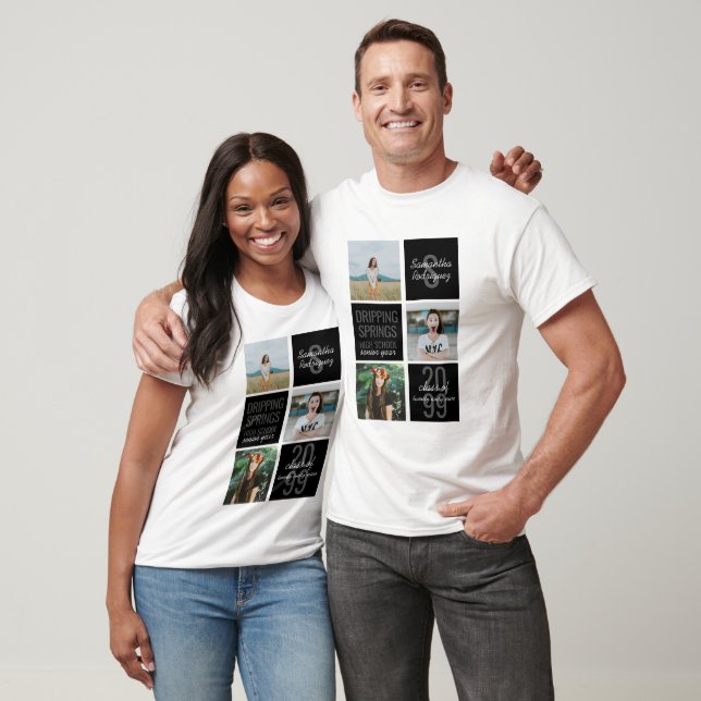 Black 3-Photo Fun Boxes Class Year T-Shirt (Unisex)