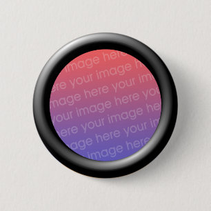 Black (3d effect frame border) Template 2 Inch Round Button